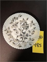 Hand Painted Milk Glass Plate 8" R