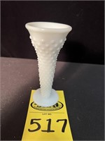 Fenton Hobnail Milk Glass Bud Vase 5" H