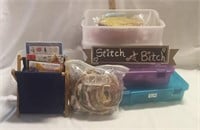 Variety of Sewing Supplies: Thread, Embroidery