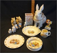 Bunnykins Dishes, Cookie Jar, S & P Shakers
