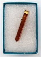Vintage Amber Men's Tie Clip Money Clip w Hallmark