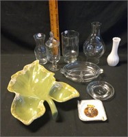 Hull Relish Tray, Glass Vases
