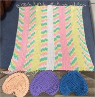 N - KNITTED BLANKET & DOILIES (P)