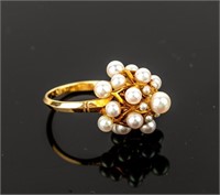 Jewelry 14kt Yellow Gold Pearl Cluster Ring