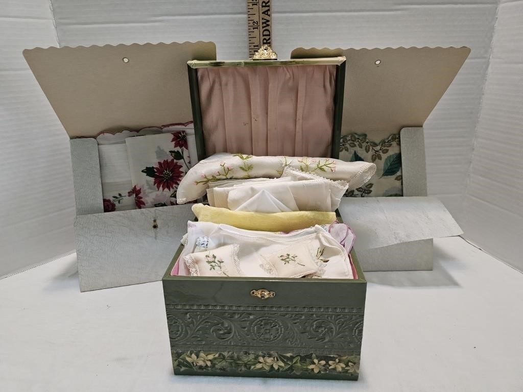 Vintage Box Filled w/ Handkerchiefs