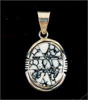 Jewelry Sterling Silver Howlite Pendant