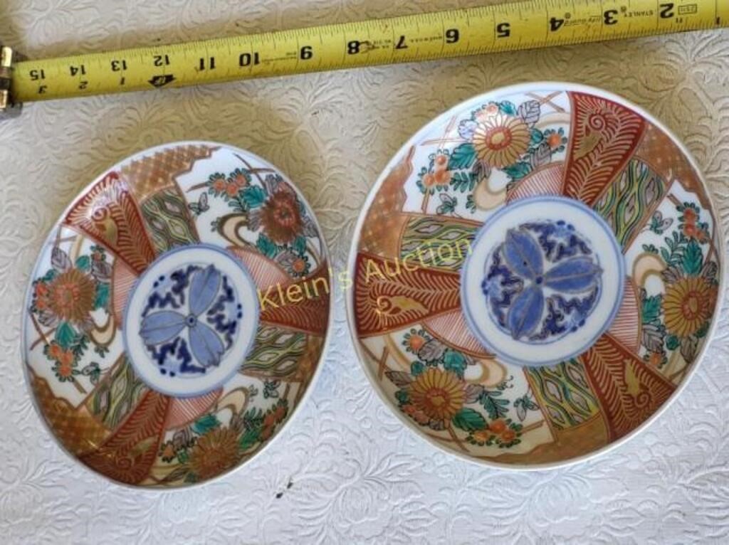 antique Japanese imari plates 6 1/2" signed