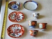 antique imari & asain & kutani lot of 8 plates cup