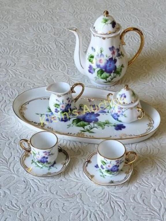 vtg childs porcelain tea set tea for two! 10pc set