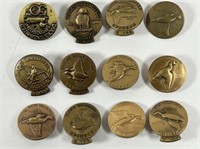 12 WITH BOX Vintage ducks unlimited bronze pins.