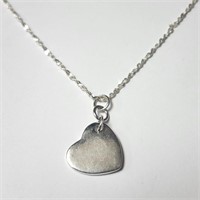 $60 Silver Heart Shape 16" Necklace