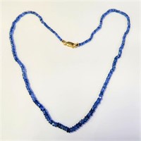 $1220 10K  Sapphire 16"(37ct) Necklace