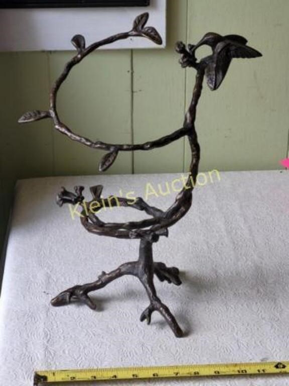 vtg bronze hummingbird sculpture 15 1/2" tall