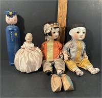 Vintage Jointed Bisque Dolls, Pin Cushion Doll