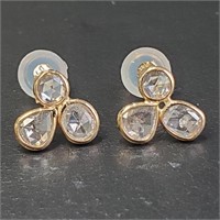 $1800 14K  Rose Cut Diamond(0.7ct) Earrings