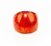 Jewelry Sterling Silver & Coral Ring