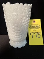 Imperial Milk Glass Vase Grape Embossed 6"