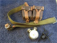 RIFLE SLING, OIL, CAN, AMMO POUCH, ETC