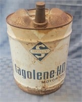 Vintage Skelly Tangolene H-D 5 gallon oil can
