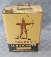 Vintage Archer Lubricants two gallon oil can