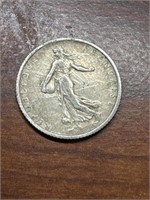 1917 1 Franc 0.835 silver