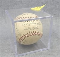 Vintage lithographed Baseball with 23 autographs