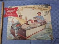 Great original vintage Miller High Life cardboard