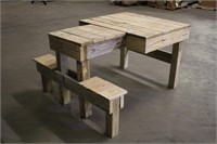 Treated Lumber Shooting Bench Approx. 50"x55"x32"