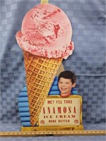Great Anamosa Ice Cream Die Cut Litho with fold