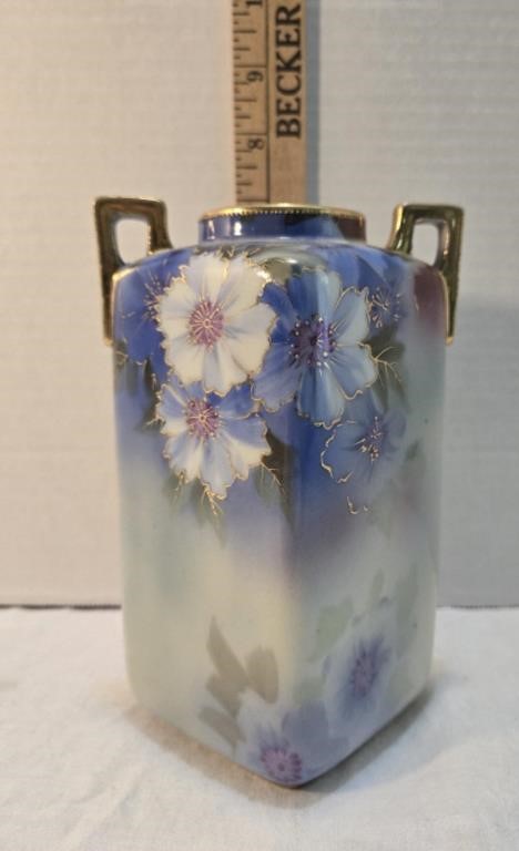 Nippon Square Handled Vase