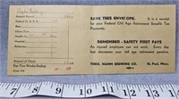 Theo. Hamm Brewing Co. Retirement pay envelope!