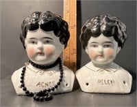 Vintage Porcelain Helen & Agnes Heads