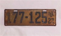 1922 Illinois embossed metal license plate