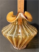 Vintage Fenton Amber Vase