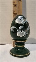 Fenton Glass Fish Egg On Stand