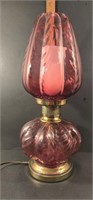 Rare Cranberry Glass Lamp 17" Fenton Art Shade