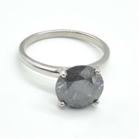 Silver Moissanite ( Round 10X10 Mm)(2.75ct) Ring