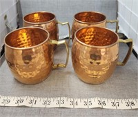 Set of 4 copper Moscow Mule Mugs