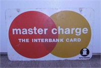 Master Charge The Interbank Card metal sign,
