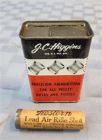 Vintage J.C.Higgins tin, Western lead air rifle