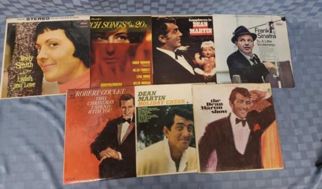 Vintage Frank Sinatra, Dean Martin record albums