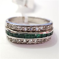 $400 Silver Emerald Ring