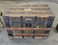Antique trunk, marked Royal Des Moines iowa