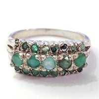 $300 Silver Emerald Ring