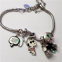 $500 Silver Pandora Style Beads Bracelet