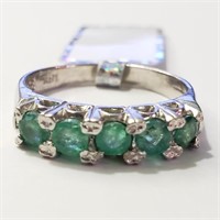 $260 Silver Emerald Ring