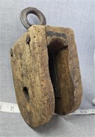 Antique wood pully