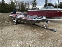 16' Flat Bottom Boat And Trailer
