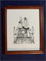 Framed Amish Sketch by Joko 8x10"