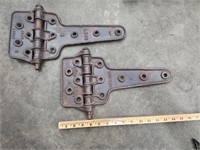 Set of massive 15" vintage cast iron hinges!